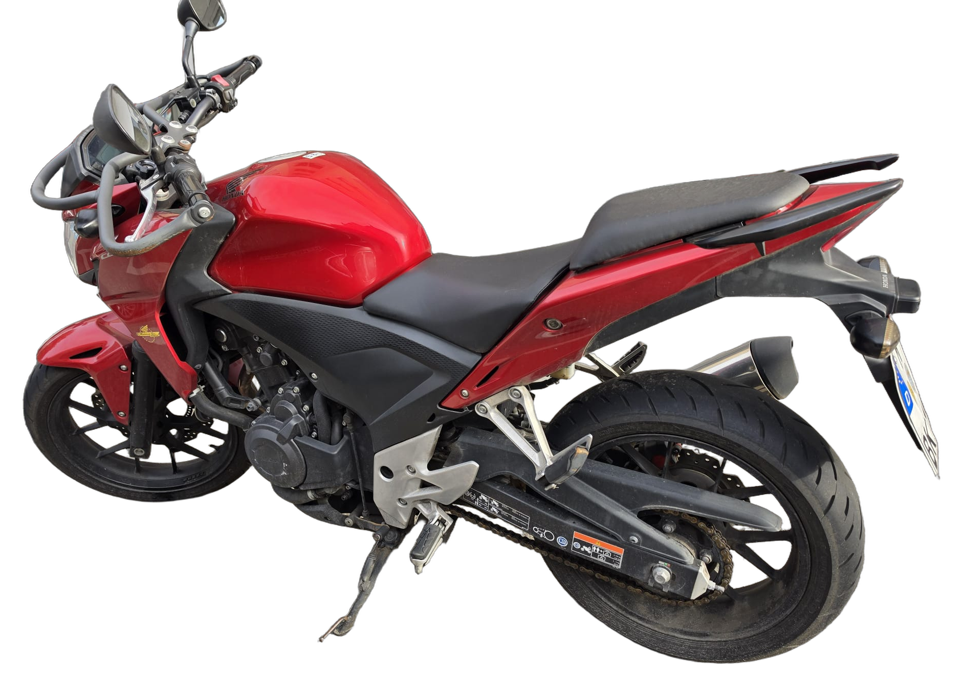 Rotes Honda-Motorrad – Fahrschulmotorrad der Fahrschule Krampfl für Klasse A2