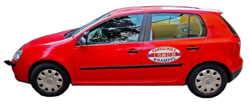 Roter VW Golf – Fahrschulauto der Fahrschule Krampfl für den Führerschein Klasse B